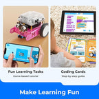 Makeblock mBot Robot Kit, STEM Projects for Kids Ages 8-12 Learn to Code with Scratch Arduino, Robot Kit for Kids, Computer Programming for Beginners Gift for Boys and Girls 8 Pink