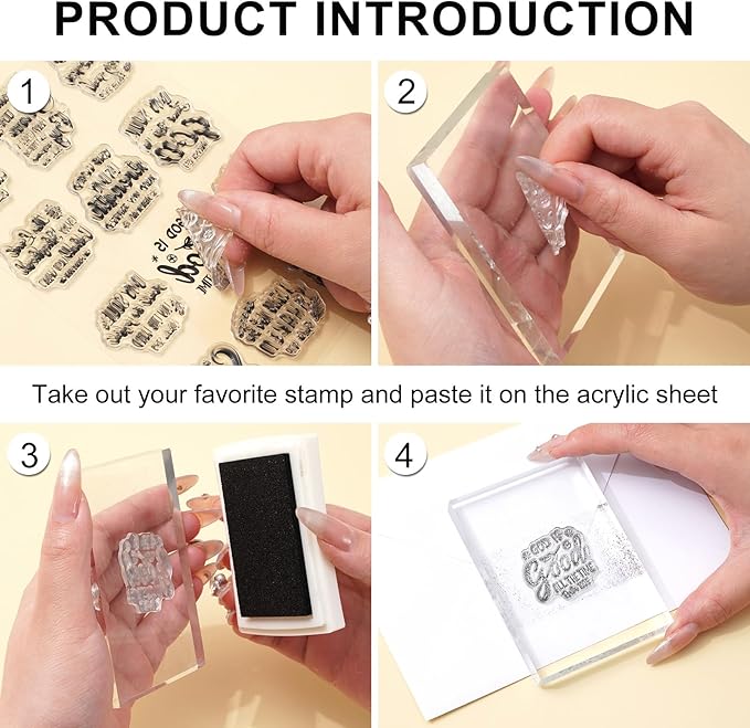 Whaline 4 Sheet Bible Verse Words Clear Stamps Christian God Jesus Silicone Transparent Stamps Border Stamp Cards for DIY Craft Card Making Scrapbooking Embossing Album Decor