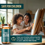 Oil Paint Brush Cleaner and Restorer-Paintbrush Cleaner for Acrylic, Oil, and Glass Paints-Biodegradable, Non-Toxic, Odorless, Eco-Friendly, Quick-Clean Formula Paint Remover (32 Fl Oz)
