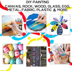 TRANSON 24 Colors Bold and Brush Dual-tip Acrylic Paint Marker Pen for Canvas Rock Wood Leather Ceramic DIY Painting