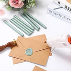 Nuanchu 15 Pcs Glue Gun Sealing Wax Sticks Retro Vintage Wax Sticks for Seal Stamp and Letter for Wedding Invitations Card Envelope Christmas Holiday Gift Ideas(Cyan)