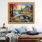 Dimensean Stamped Cross Stitch Kits Full Range of Embroidery Patterns Starter Kits for Beginners Adult or Kids DIY Cross Stitches Needlepoint Kits 11CT-Dream Home 16x20 inch