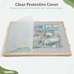 2000 Pieces 2-in-1 Tilting & Rotating Puzzle Board, 40.16"x28.5"Portable Puzzle Table with 4 Drawers & Cover