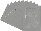 11x14 Mat for 8.5x11 Photo - Precut Mid Grey Picture Matboard for Frames Measuring 11 x 14 Inches - Bevel Cut Matte to Display Art Measuring 8.5 x 11 Inches - Acid Free Pack of TEN MATS