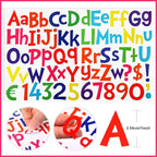 TaoBary 544 Pcs 2 Inch 16 Sheets Large Letter Stickers, Upper and Lower Case, Adhesive Vinyl Alphabet Sticker for Bulletin Board, Poster, Bottle, DIY, Notebook(Bright Color,1 Inch)