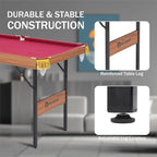 54" Portable Pool Table - Billiard Table for Kids & Adults with 2 Cues, Triangle Rack, Chalk & Brush - Compact Wooden Game Table for Home, Game Room, Indoor & Outdoor