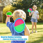 Ayeboovi Toss and Catch Ball Set Boys Toys Outdoor Toys Yard Games Outside Games Beach Toys for Kids Ball and Catch Game with 4 Paddles and 4 Balls [Upgraded Version]