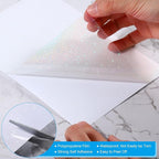 PATIKIL 11.7x8.3" Holographic Sticker Paper, 20Sheets A4 Polypropylene Self-Adhesive Transparent Waterproof Laminate Overlay Film for Photo Cards Scrapbook Decorations, Star