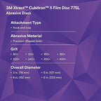 3M Xtract Cubitron II Hookit Clean Sanding Film Disc 775L, 150+, 6 in, Pack of 50 Hook and Loop Sanding Discs for Paint Preparation and Removal, General Sanding, Refining, Blending, and Featheredge