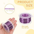uxcell 18 Gauge / 1mm Anodized Aluminum Wire for Jewelry Craft Making, 102 Feet Bendable Flexible Wire for DIY Home Decor Gardening Sculpture, Purple