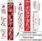 Christmas Stencils for Painting on Wood Porch Christmas Stencil Large Believe Xmas Holiday Stencils for Door Mats Window Glass Fabrics Crafts