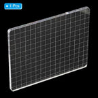 PATIKIL 6" x 5" Acrylic Stamp Block, Clear Stamping Block with Grid Lines Decorative Mounting Blocks Square for Scrapbooking DIY Crafts Card Making