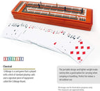 ERLLE - Wooden Cribbage Board Game Set, Continuous 3 Track Wooden Board, 9 Metal Pegs, 2 Decks of Cards, Sliding Lid and Storage, Unique Cribbage Boards,Travel Portable Cribbage Game Sets