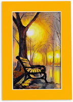 8.5x11 Mat Bevel Cut for 7x9 Photos - Acid Free Golden Orange Precut Matboard - For Pictures, Photos, Framing - 4-ply Thickness