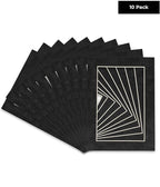 Pack of TEN 11x14 Mats Bevel Cut for 8.5x11 Photos - Acid Free Dark Grey Suede Precut Matboards For Pictures, Photos, Framing - 4-ply Thickness