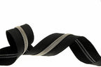 Leekayer 5# Black Nylon Zipper Tape Brass Teeth 10 Yards Continuous Zipper with 25 pcs Ring Pull Silders Bulk(Antique Brass)