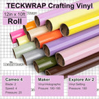 TECKWRAP Permanent Adhesive Vinyl 12" x 10ft, Glossy Sweet Pink