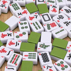Mahjong Tile Set, 146pcs Chinese Mahjong Set Quality Mah Jong Tiles with Exquisite Storage Box Easy to Carry, Instructions Include Mah Jongg Sets for Family & Friends Gatherings