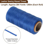 uxcell 150D 0.8mm Flat Waxed Thread 284 Yards Polyester Leather Sewing Waxed String Hand Stitching Waxed Cord for Leather Stitching Sewing Bookbinding DIY Craft Sapphire Blue