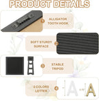 PATIKIL Felt Letter Board, 10x10Inches Black Wooden Changeable Message Board with Storage Bag Stand for Kitchen Menu Farmhouse Decor Notes, White Bronze Letter