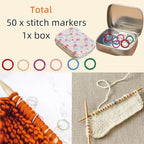 50Pcs Split Ring Stitch Markers with Box,Spiral Metal Stitch Markers for Crocheting Knitting Sewing DIY Handmade Crafts