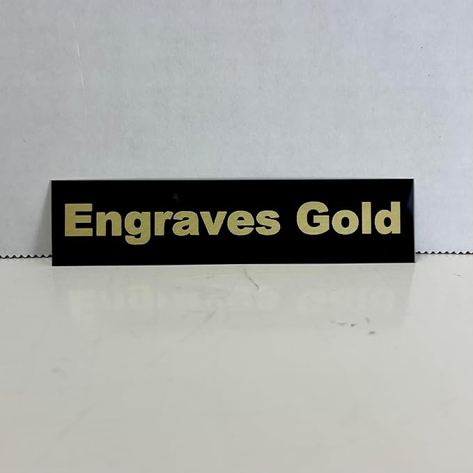 Blank Metal Plates for Laser Engraving - 4 Pack | Aluminum Sheets 0.020" Thick | CO2, Diode, Fiber Laser Compatible | Multiple Sizes & Colors (Black (engraves gold), 1x4.25 inch)