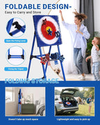Axe Throwing Game for Backyard - 8 Throwing Axes Set - Deluxe Foldable Plastic Axe Throwing Target Game for Adults Kids, Outdoor Games Carnival Games