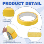 MECCANIXITY Masking Tape 0.7 Inch x 21 Yard Painter's Tape Yellow Paint Tapes for DIY Crafts Arts Drawing Decoration Labeling Car Painting Artist Teachers, Pack of 6