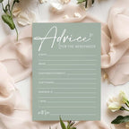 Bridal Shower Games Cards, Advice for The Newlyweds, Bridal Shower Games 25 Guests, Engagement Party Wedding Games for Guests, Minimalist Green Wedding Party Supplies - C01, Blue
