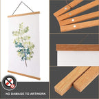 WITCOLOR Magnetic Poster Hanger Frame 28x22 28x20 28x40 Poster Frame 28 Inch Wide 1 Pack Magnetic Hanging Frame Teak Wood 28" Wide Magnetic Poster Hanger Picture Frame