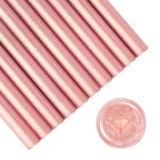 Glue Gun Sealing Wax Sticks for Wax Seal Stamp - Metallic Rose Pink, Great for Wedding Invitations, Cards Envelopes, Snail Mails, Wine Packages, Christmas Gift Ideas, Pack of 10