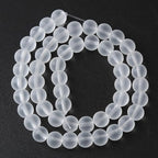 90pcs 4mm Frost White Crystal Glass Beads for Jewelry Making Round Loose Beads DIY Bracelets Necklaces Crystal Energy Healing Stone Beads 15"(4mm, Frost White Glass)
