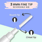 Chalkola White Chalk Markers - White Dry Erase Liquid Chalk Pens for Chalkboard, Blackboard, Window, Bistro, Car Glass, Board, Signs - 3mm Reversible Bullet & Chisel Point