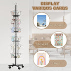 PATIKIL 2Pack 6 Tier Rotating Greeting Card Rack, Metal Spinning Greeting Card Display Stand Portable Postcard Rack Holder Organizer for Postcard Sticker Photo Desk Book Stamp, Black