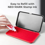 Large Stamp Pad - 3.50"x 6.25", Magnetic Lid, Premium Quality Felt Stamp Pad (Red)