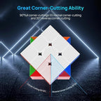 Magnetic Speed Cube 3x3 Stickerless - Professional Competition Cube with 24 Strong Magnets | 55°/35° Corner Cutting | Smooth & Fast for Adults & Kids for Speedcubers (No Logo)