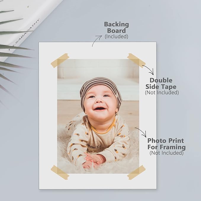 Somime 10 Pack Backing Boards, 8.5x11 Uncut White Mats Matboards, Acid-Free Backerboards for Art Prints, Ideal for Photos, Pictures, Prints, and Frames