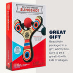 Mighty Fun! - Mischief Maker® Wooden Slingshot - Classic Series - Real Wood Slingshot for Kids, 4 Soft Foam Balls and Storage Bag - Ages 4+ (red)