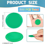 Coopay 600 Pieces Plastic Poker Chips Learning Counters Disks Bingo Chip Counting Discs Markers for Math Practice and Poker Card Game Tokens, Teaching Rewards, 38 mm/ 1.5 Inches (Green)