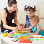 CHENGU 16 Pcs Craft Holes Punch Paper Punchers Scrapbook Punches with Craft Sticker Paper, Round, Star, Square, Heart, Flower, Wave Circle Shape(2 Inch,Multiple Styles)