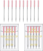YICBOR Sewing Machine Needles, Universal Regular Point Flat Shank Sewing Needles HAX1 130/705H Compatible with Singer, Brother, Janome, Pfaff and Other Brand Sewing Machine (Rose Gold Size 20-2pack)