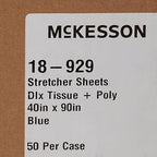 McKesson Drape Sheets [50 Count] Disposable Stretcher Sheet for Bed, Massage, Exam, Medical, Tissue/Poly, Latex-Free, 40 x 90 in, Blue