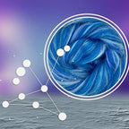 Revolution Fibers – Constellation Range Roving (8 Ounces) | Multicolored Tonal Blend of 70% Dyed Merino and 30% Tussah Silk Combed Top | Soft Fiber for Felting, Spinning, Knitting (Aquila Blue)