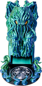 3D BEST-Q Cthulhu DND D&D Dice Tower，3D Printed Compatible with Dungeons and Dragons, 28mm Miniature Wargaming, Tabletop RPGs, Wargame Scenery, Endless Deep Sea Series (Blue&Green)