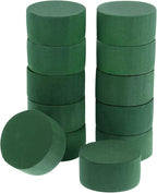 Maitys 12 Pieces Round Floral Foam Wet Green Flower Foam DIY Flower Arrangement Kit for Aisle Wedding Party Decoration(2.95 x 2.95 x 1.57 Inches)