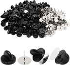 100set Rubber Pin Backs,Blank Pins Scatter Butterfly Clutch Pin Holder Enamel Pin Locking Backs Jewelry Pin Backings Clasp for Brooch Lapel Hat Uniform Badges Tie Tack