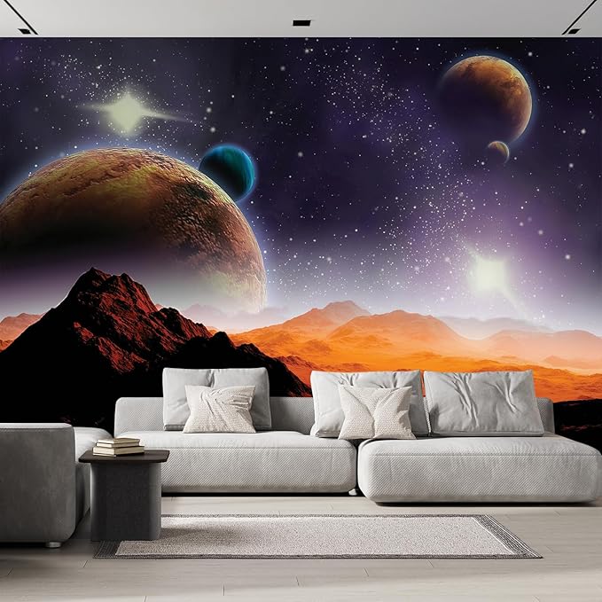 wall26 Peering into a Vibrantly Colored Space Wall Mural, Removable Sticker, Home Decor - 96x120 inches