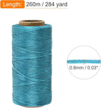 MECCANIXITY Waxed Thread,284 Yard 0.8mm 150D Flat Wax Thread Polyester Waxed String for Leather Sewing Hand Weaving Book Binding Home Decoration,Sky Blue