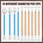 Teenyyou 6 Sets Dot Painting Tools 60 Pcs Clay Pottery Modeling Metal Embossing Tools Ceramic Clay Dotting Supplies for Painting Mandalas Pottery Art Rock