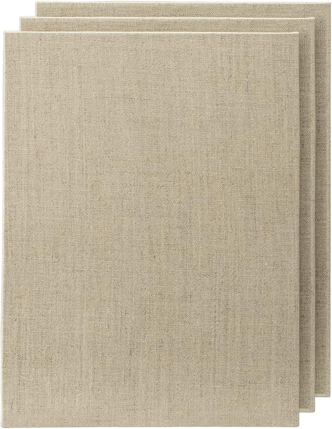 Senso Clear Primed Linen Panels - 5x5-3 Pack of Panels for Painting Oils, Acrylics, Pastels and More